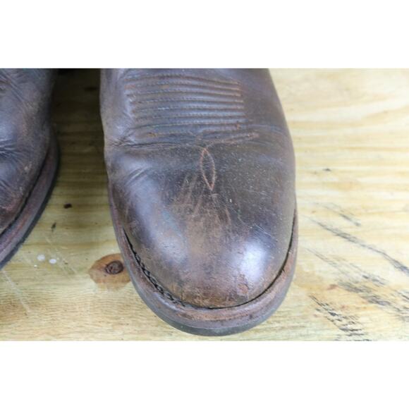 Dan Post Boots Mens 10D Brown Leather Cowboy Western Pull On - Picture 10 of 13